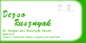 dezso rusznyak business card